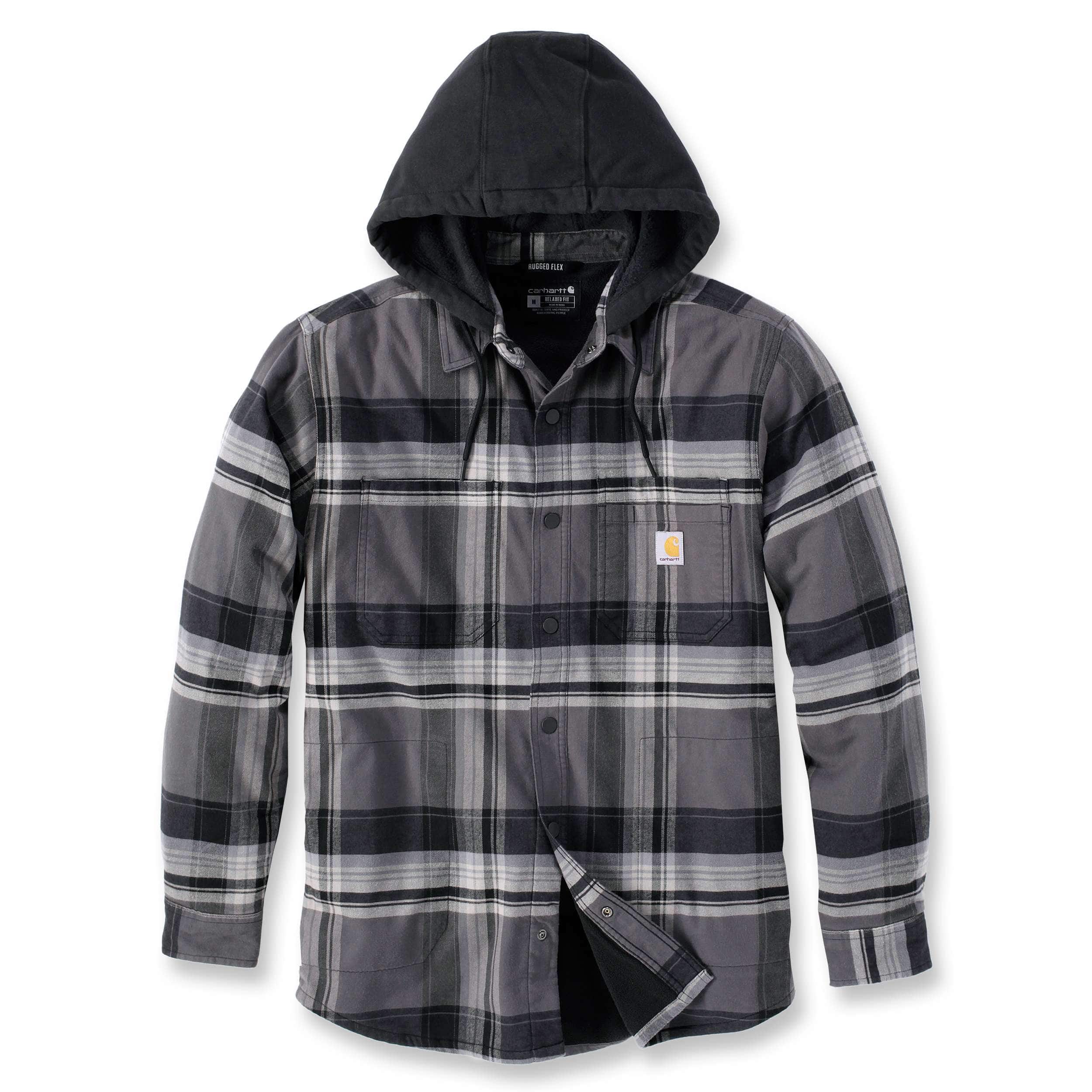 Carhartt 105938 Fleece Lined Plaidskjortejakke produktfoto med firmalogo