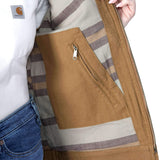 Carhartt 106208 (Women) Relaxed Fit Canvas Detroit Jakke Dame nærbillede med logo