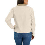 Carhartt 106208 (Women) Relaxed Fit Canvas Detroit Jakke Dame detalje med firmalogo