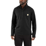 Carhartt 106423 Mock Neck Half-Zip Sweatshirt T-Shirt detalje med firmalogo