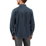 Carhartt 106429 Denim L/S Snap Front Skjorte produktbillede med logo