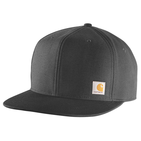 Carhartt 106665 Firm Duck Flat Brim Cap med tryk eller logo – arbejdstøj og firmatøj