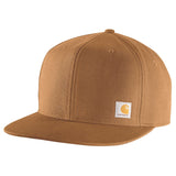 Carhartt 106665 Firm Duck Flat Brim Cap produktfoto med tryk