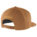 Carhartt 106665 Firm Duck Flat Brim Cap detalje til broderi