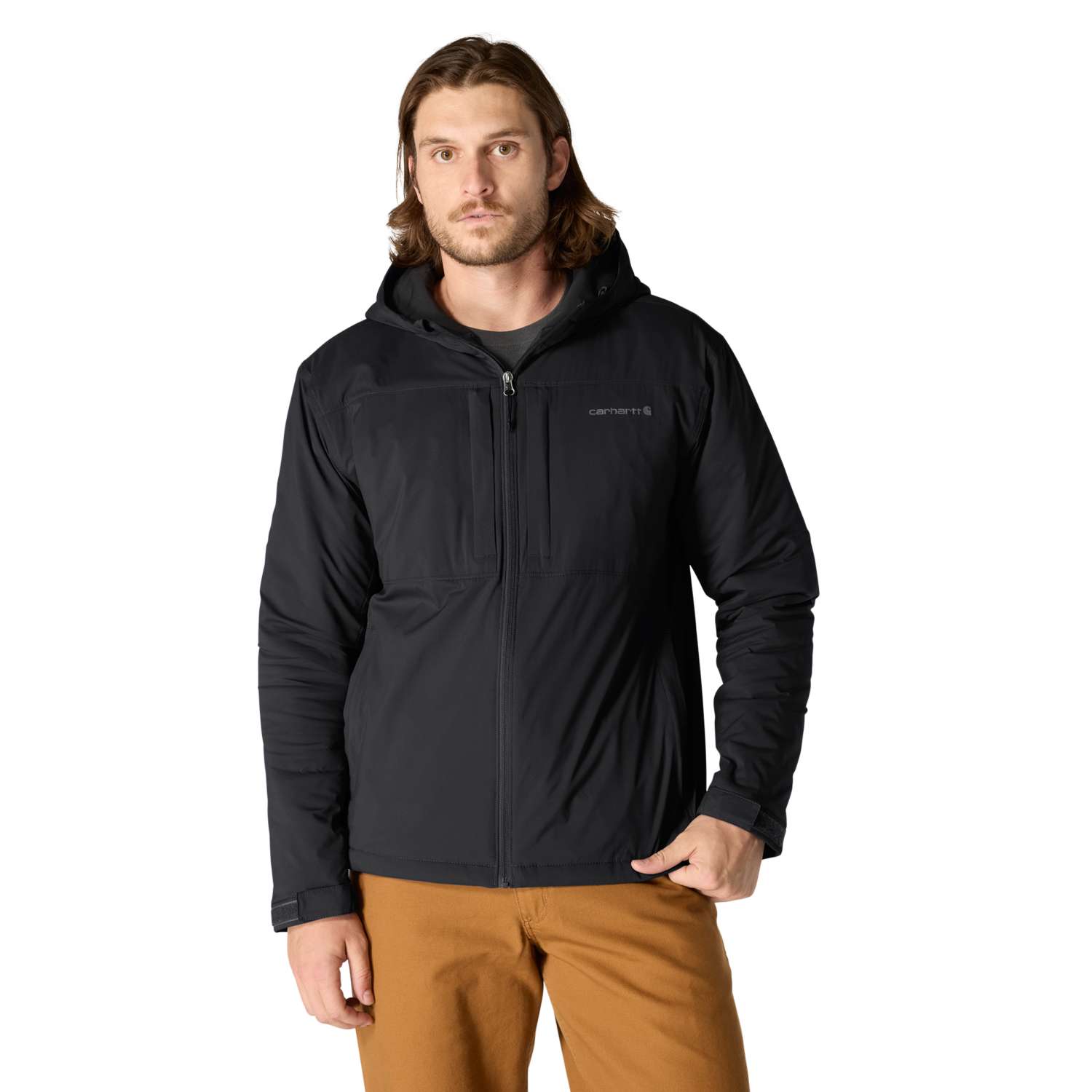 Carhartt 106981 Stretch Insulated Jakke produktbillede med logo