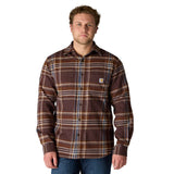 Carhartt 107010 Flannel Long-Sleeve Plaid Shirt med tryk eller logo – arbejdstøj og firmatøj