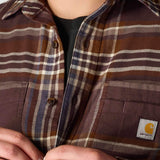 Carhartt 107010 Flannel Long-Sleeve Plaid Shirt produktbillede med tryk