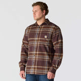 Carhartt 107010 Flannel Long-Sleeve Plaid Shirt materiale med firmalogo