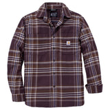 Carhartt 107010 Flannel Long-Sleeve Plaid Shirt produktfoto med tryk