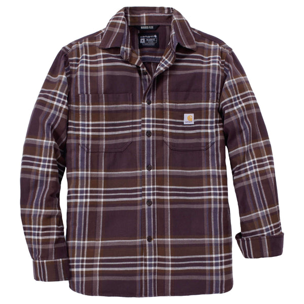 Carhartt 107010 Flannel Long-Sleeve Plaid Shirt produktfoto med tryk
