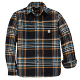 Carhartt 107010 Flannel Long-Sleeve Plaid Shirt materiale med logo