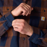 Carhartt 107013 Long-Sleeve Plaid Skjorte produktbillede til broderi