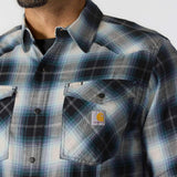 Carhartt 107016 Snap-Front Plaid Skjorte produktbillede til broderi
