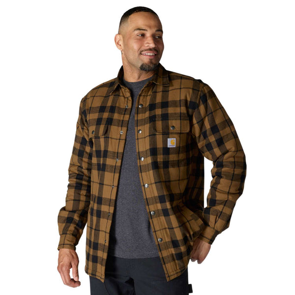 Carhartt 107017 Flannel Sherpa-Lined Skjorte Jakke med tryk eller logo – arbejdstøj og firmatøj