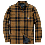 Carhartt 107017 Flannel Sherpa-Lined Skjorte Jakke produktfoto med tryk