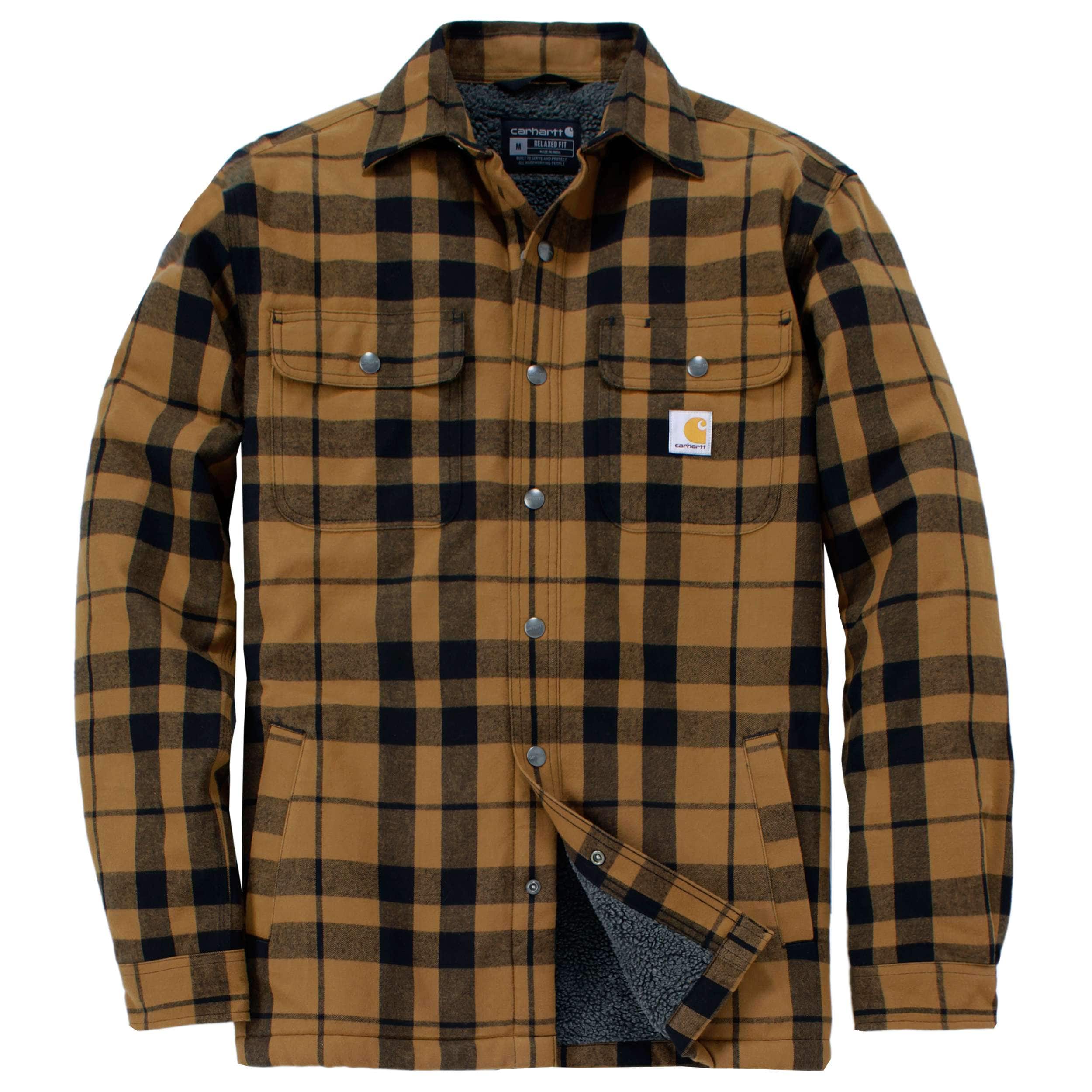 Carhartt 107017 Flannel Sherpa-Lined Skjorte Jakke produktfoto med tryk