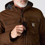 Carhartt 107082 Montana Loose Fit Insulated Jakke nærbillede med tryk