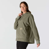 Carhartt 107142 Fleece Hooded Sweatshirt Dame detalje til broderi