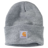 Carhartt A18 Knit Cuffed Beanie detalje med firmalogo