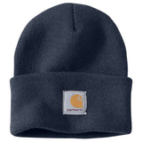 Carhartt A18 Knit Cuffed Beanie nærbillede med tryk