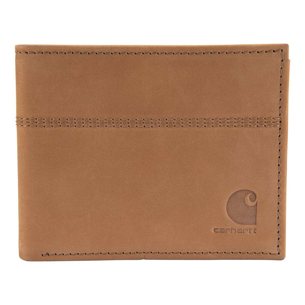 Carhartt B0000207 Saddle Leather Bifold Pung med tryk eller logo – arbejdstøj og firmatøj