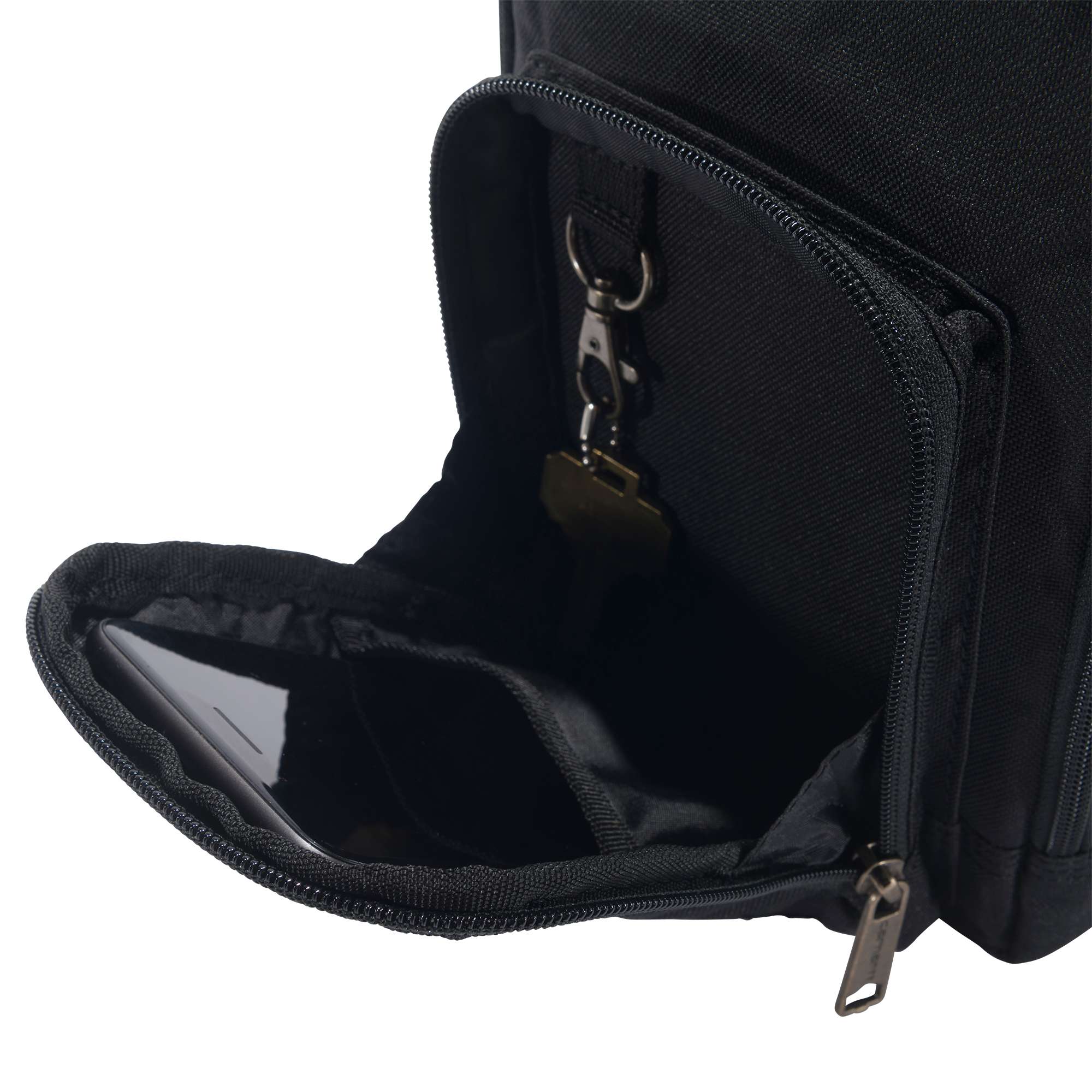 Carhartt B0000511 Crossbody Zip Sweatshirt Bag nærbillede med logo