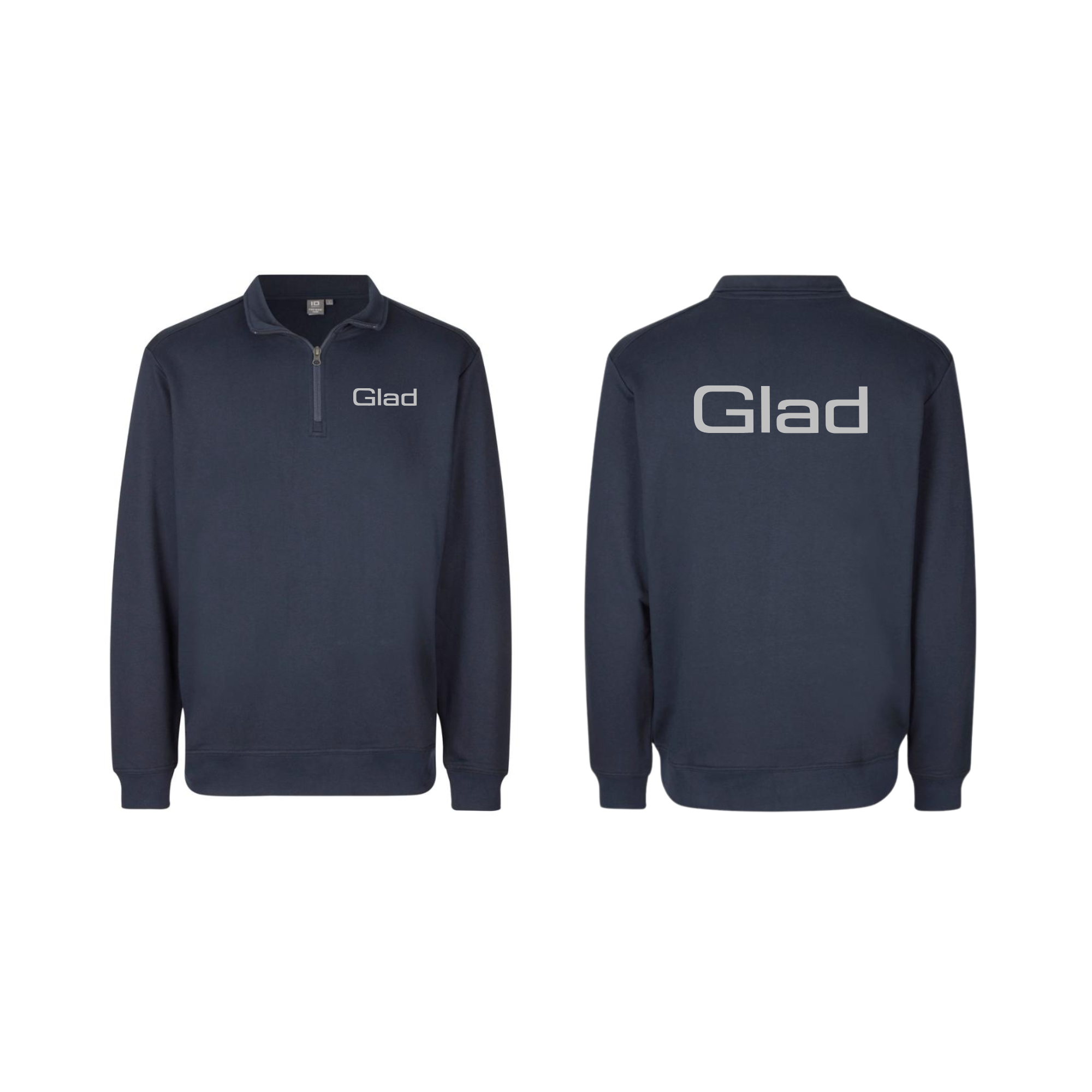 PEER GLADS ID 0384 PRO Wear CARE sweat| ubørstet | ¼ zip, navy m. bryst & ryg logo