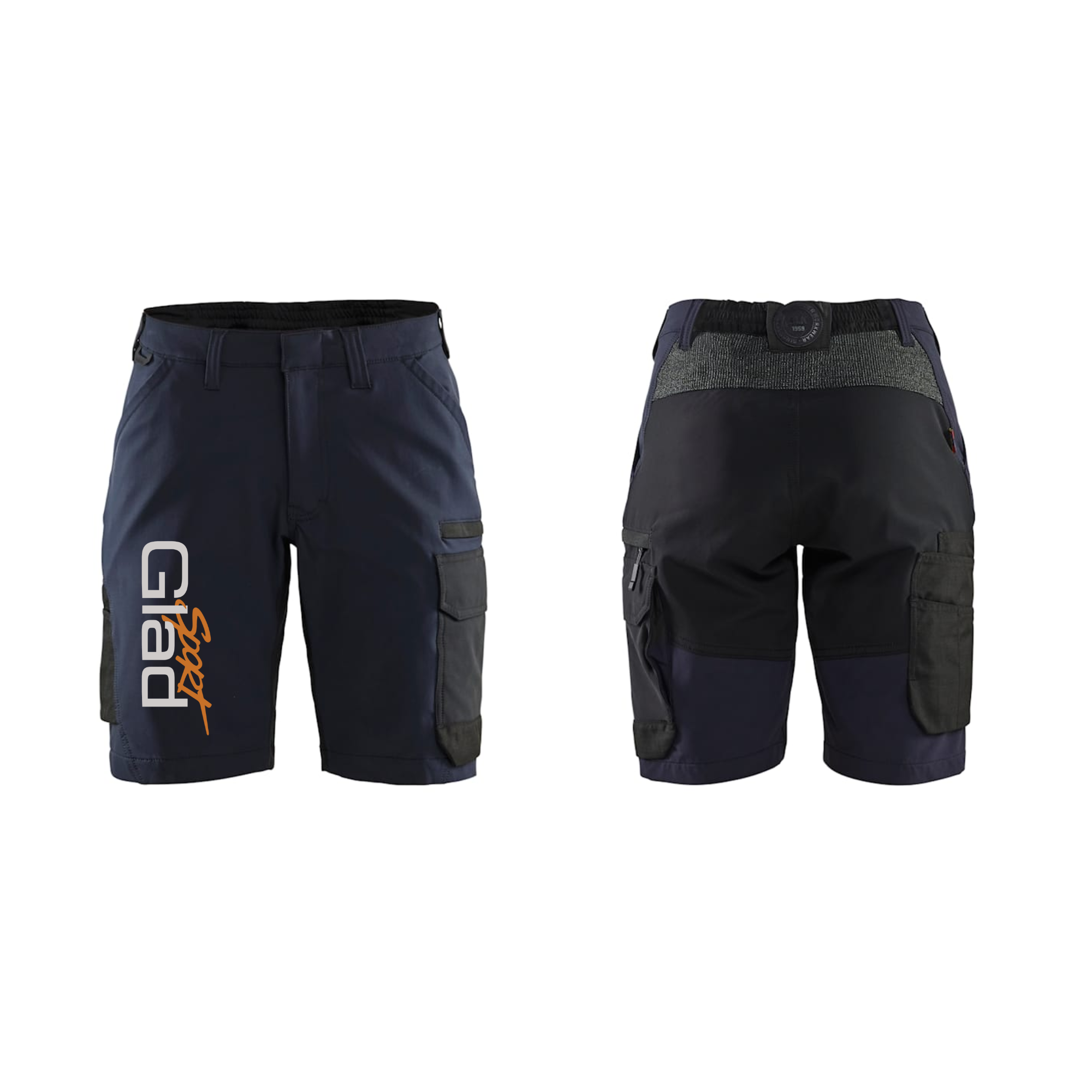 PEER GLADS Blåkläder 7123 Dame Service shorts 4-vejs stretch, Mørk Marineblå