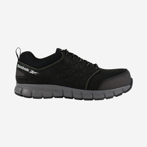 Reebok Ib1036 Black Leather Oxford - 1S3 med tryk eller logo – arbejdstøj og firmatøj