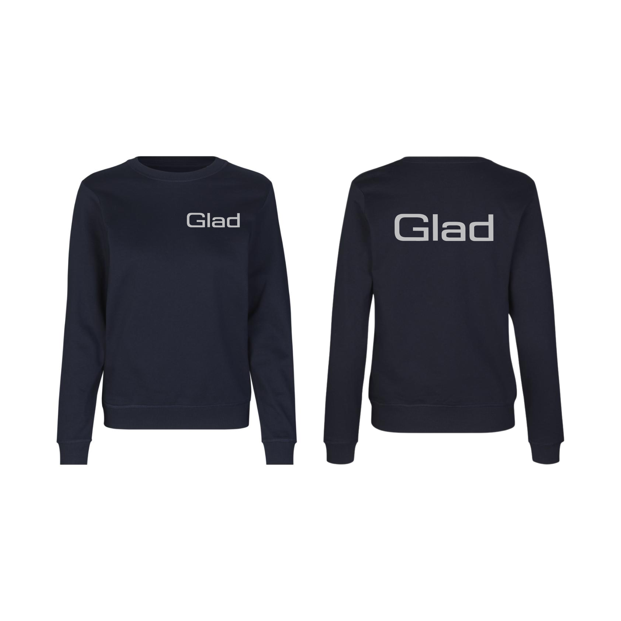 PEER GLADS ID 0683 dame Sweatshirt | økologisk |, navy m. bryst & ryglogo