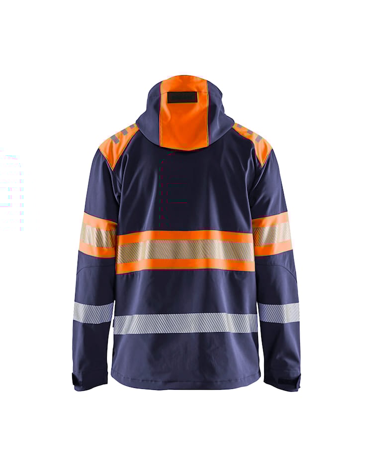 Blåkläder 4494 High Vis Softshell Jakke, Marineblå/High Vis Orange