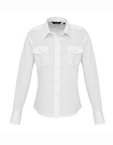 Premier PW310 Pilot Shirt Long Sleeve Dame produktbillede med logo