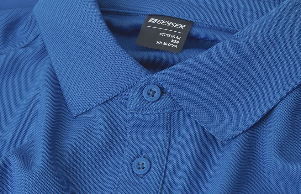 ID G21006 GEYSER polo shirt | functional produktbillede med logo